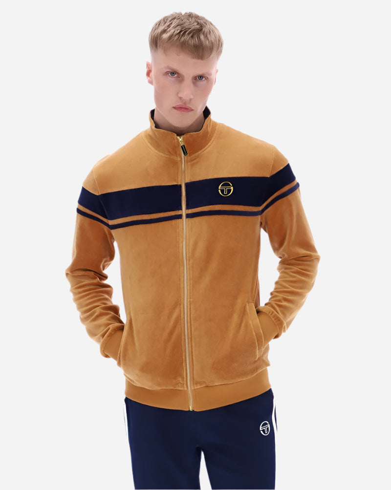 Sergio Tacchini DAMARINDO Velour Track Top Almond/Maritime Blue