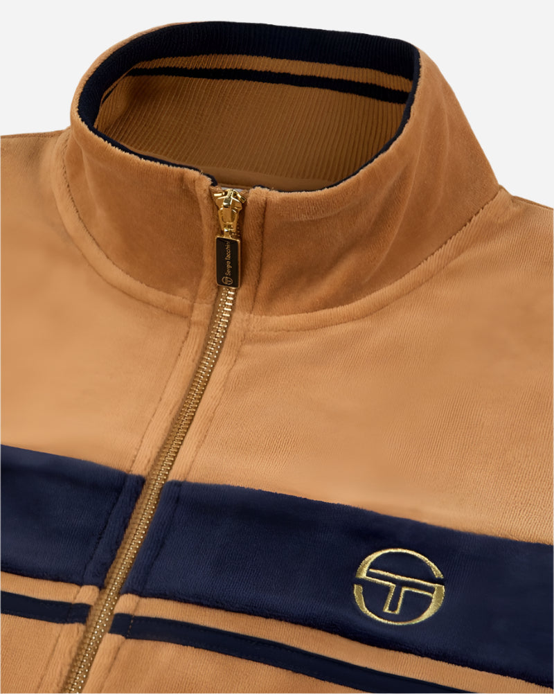 Sergio Tacchini DAMARINDO Velour Track Top Almond/Maritime Blue