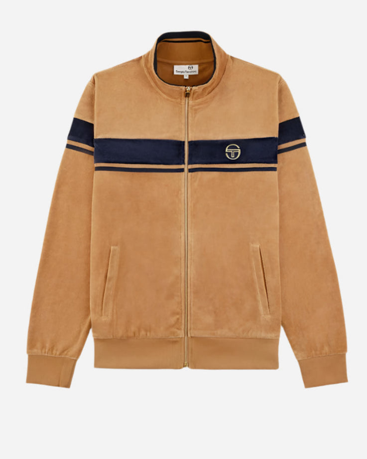 Sergio Tacchini DAMARINDO Velour Track Top Almond/Maritime Blue