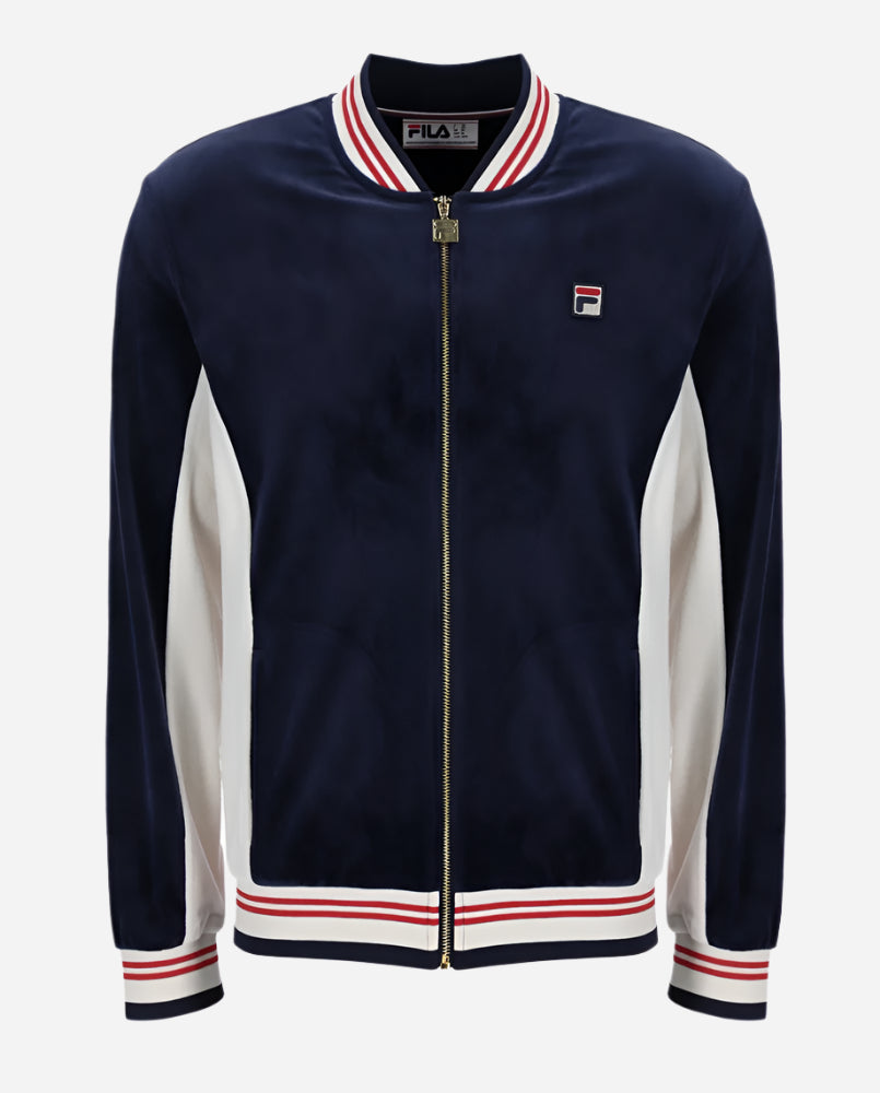 Fila MIGUEL Velour Track Top Navy/Gardenia/Red