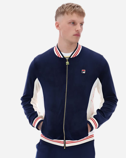 Fila MIGUEL Velour Track Top Navy/Gardenia/Red