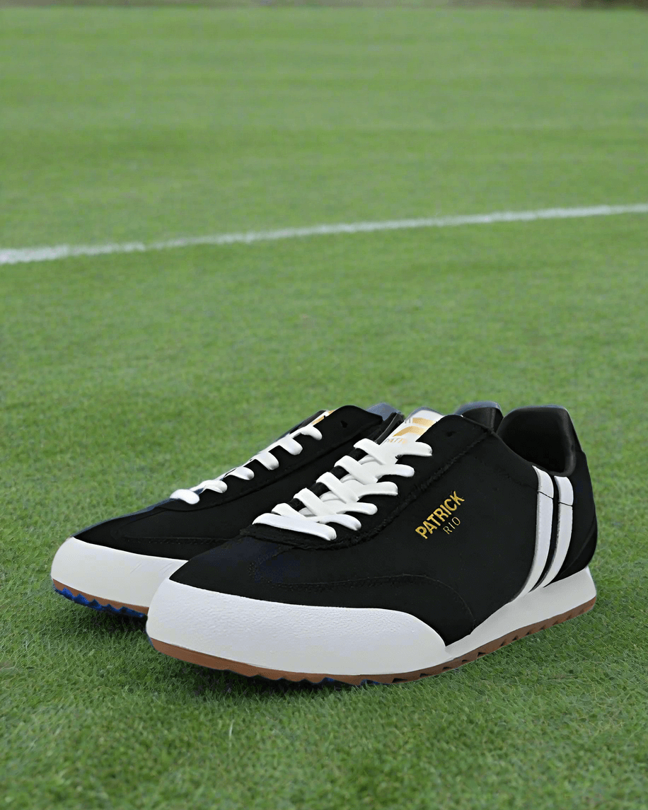 Patrick RIO Black/White | Mens Suede Trainer