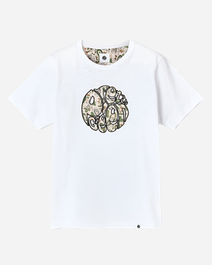 Pretty Green AQUARELLE Paisley Applique Logo T Shirt White