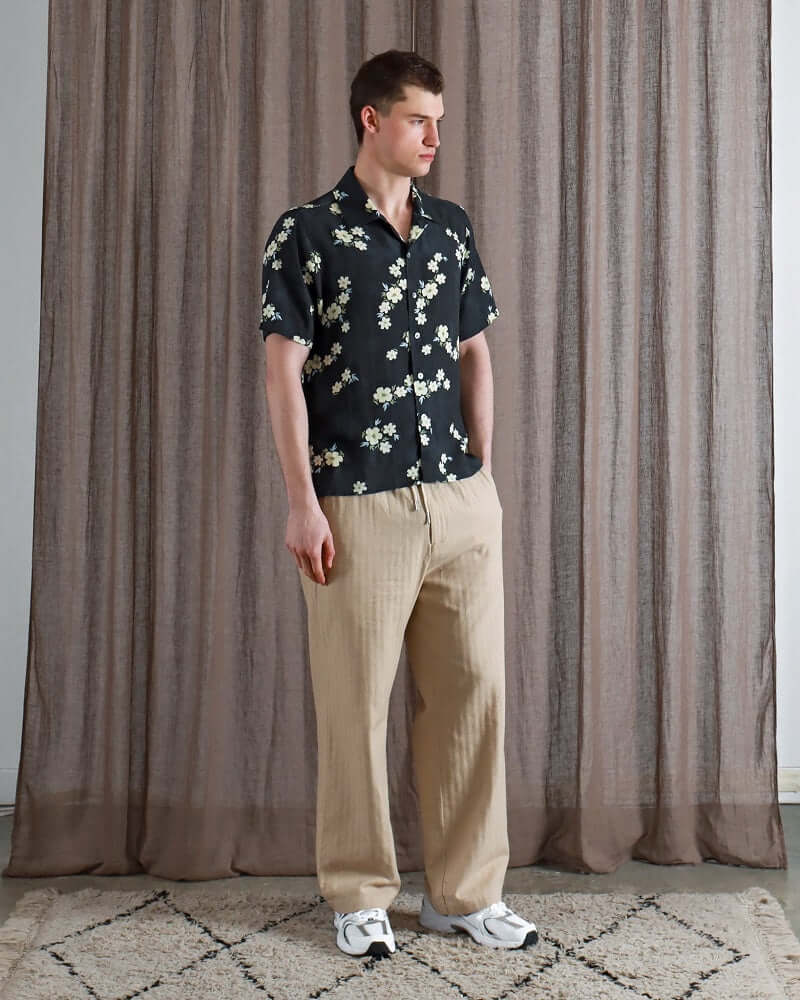 Far Afield BUSEY Shirt Floral Print Navy Iris Far Afield