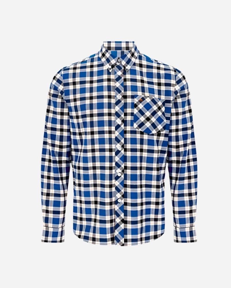 Merc HAWTREY Check Shirt Blue | Retro Classic