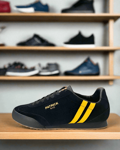 Patrick RIO Mens Trainers Black/Yellow | Casual Classics