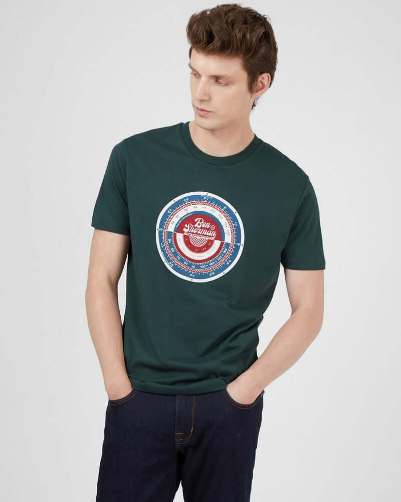 Ben Sherman Radio Dial T Shirt Dark Green-HALF PRICE! – Indi Menswear